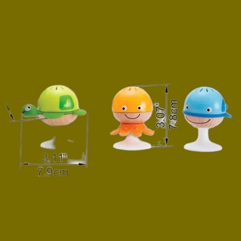Hape: Stay-Put Sea Animal Suction Cup Rattle Set for Infant & Toddler 3 Pcs